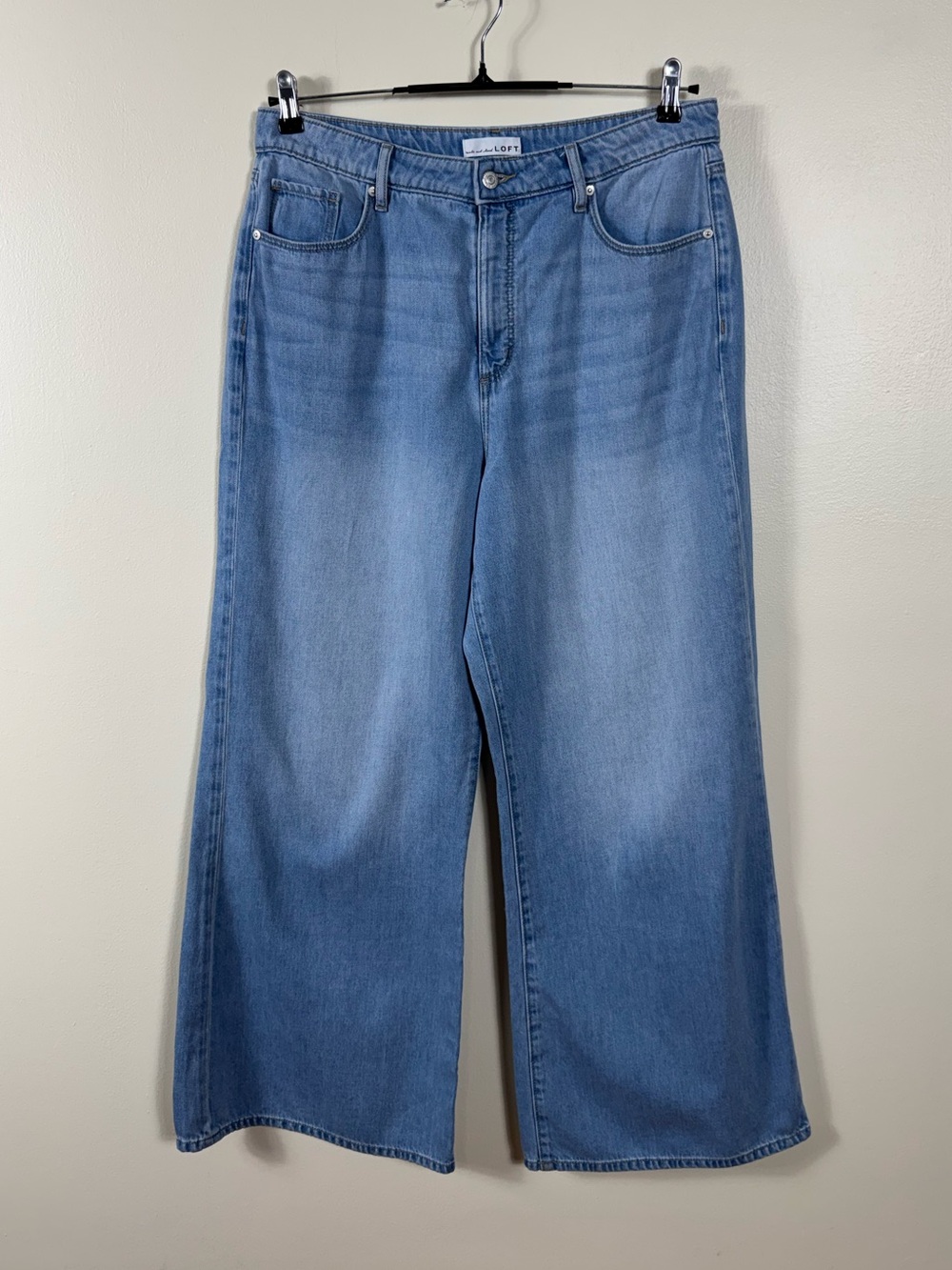 Loft Womens Palazzo Wide Leg Baggy Jeans Size 12 Scandi Y2K Relaxed Bohemian